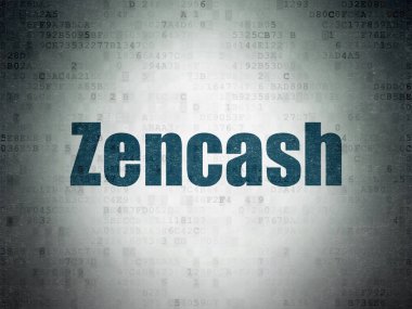 Cryptocurrency kavramı: Zencash dijital veri kağıt arka plan üzerinde