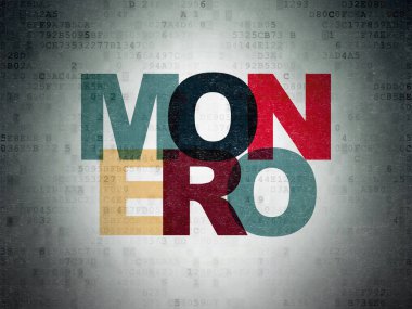 Cryptocurrency kavramı: dijital veri kağıt arka plan üzerinde Monero