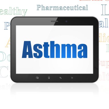 Sağlık kavramı: ekranda astımı olan Tablet bilgisayar