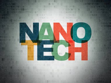 Bilim kavramı: nanoteknoloji dijital veri kağıt arka plan üzerinde