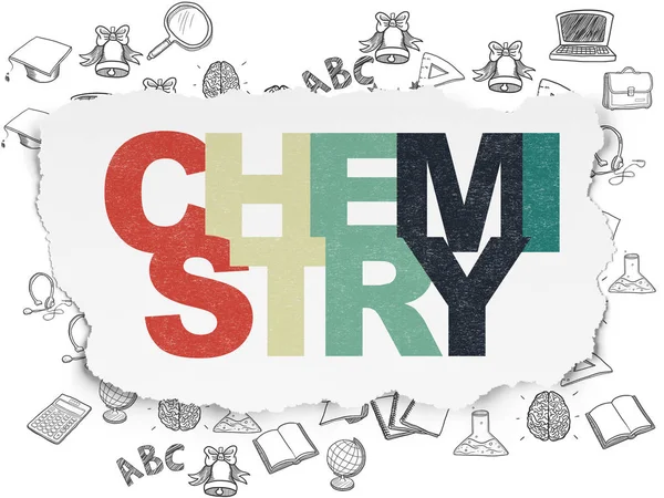 Lärande koncept: kemi på sönderrivet papper bakgrund — Stockfoto