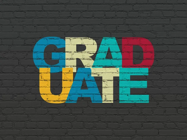 Learning concept: Graduate on wall background — Stock Photo, Image