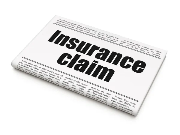 Insurance concept: newspaper headline Insurance Claim — Stock Photo, Image