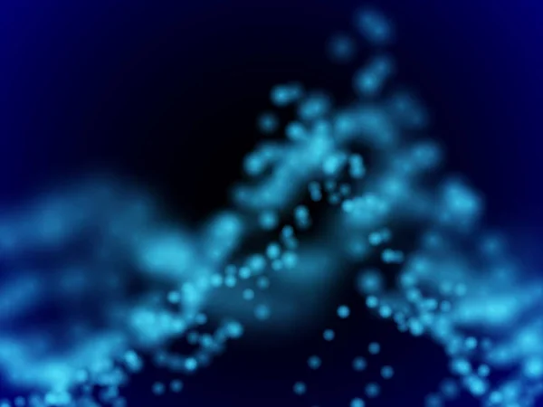 Paysage numérique avec des points fluides. Ondes sonores de particules 3D . — Image vectorielle