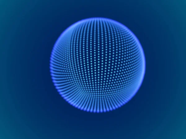 Concepto de espacio cibernético: esfera digital 3d que consiste en partículas brillantes . — Vector de stock