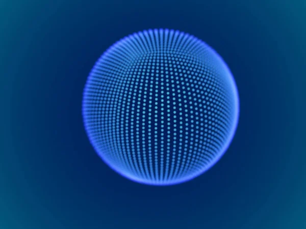 Concepto de espacio cibernético: esfera digital 3d que consiste en partículas brillantes . — Vector de stock