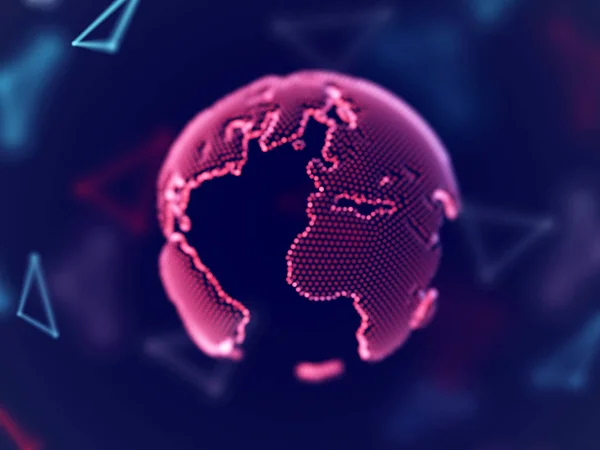 Küresel ağ kavramı: bağlantı çizgileri ile dijital dünya. — Stok Vektör