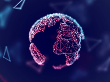 Küresel ağ kavramı: bağlantı çizgileri ile dijital dünya.