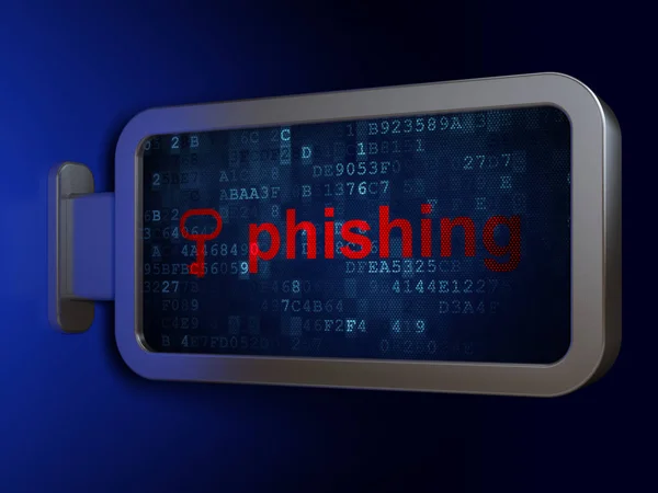 Concetto di sicurezza: Phishing e chiave su sfondo cartellone — Foto Stock