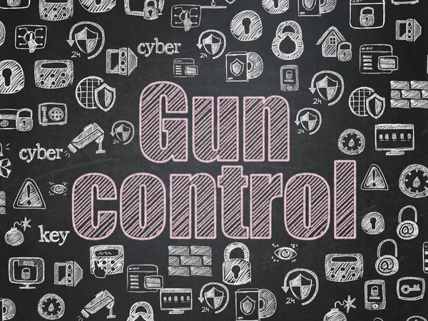 Conceito de segurança: Controle de armas no plano de fundo do conselho escolar — Fotografia de Stock