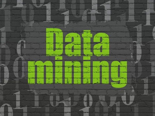 Datenkonzept: Data Mining auf Wandhintergrund — Stockfoto