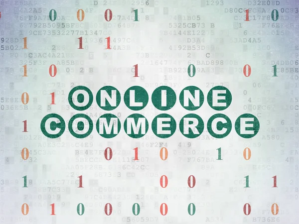 Business concept: Online Commerce on Digital Data Paper background — Stock Photo, Image