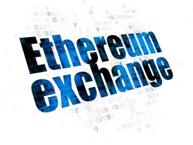 Cryptocurrency kavramı: Ethereum Exchange dijital arka plan üzerinde