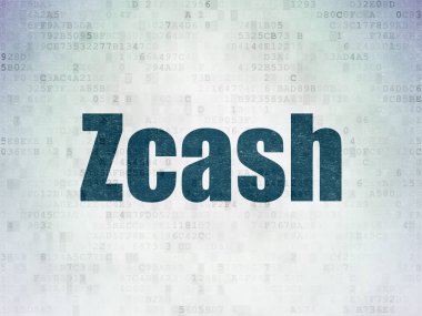 Cryptocurrency kavramı: Zcash dijital veri kağıt arka plan üzerinde