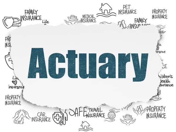 Insurance concept: Actuary on Torn Paper background — Stock Photo, Image