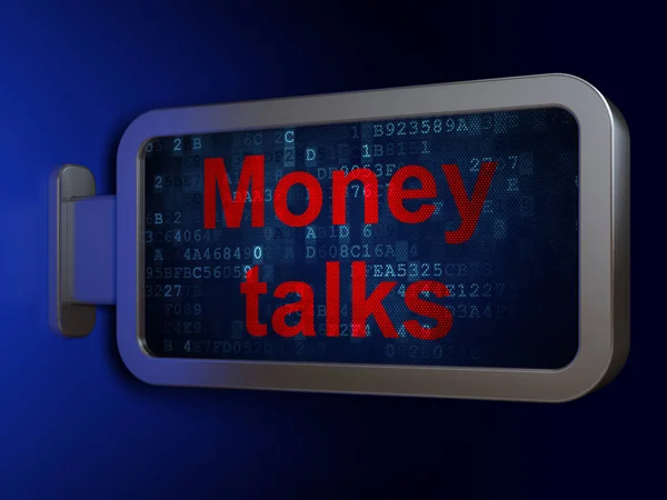 Finance concept: Money Talks on billboard background — Stock Photo, Image