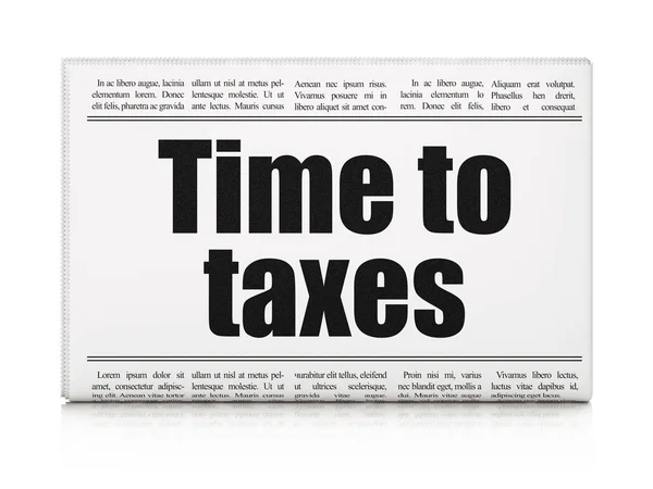 Tijd concept: krantenkop tijd aan belastingen — Stockfoto