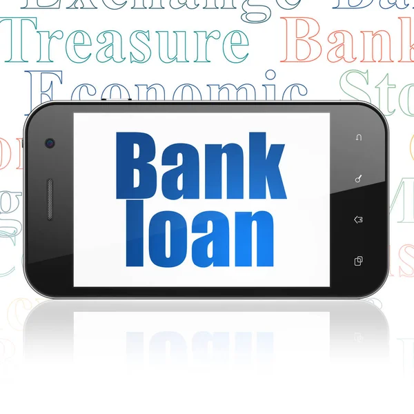 Pengar koncept: Smartphone med banklån på displayen — Stockfoto