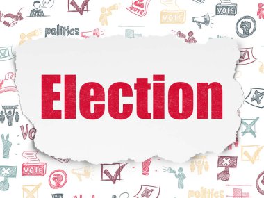 Politika kavramı: yırtık kağıt arka plan üzerinde seçim