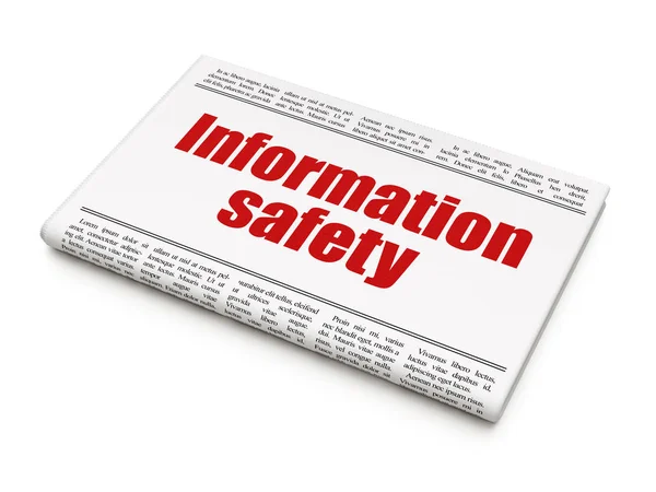 Concepto de seguridad: titular del periódico Information Safety —  Fotos de Stock