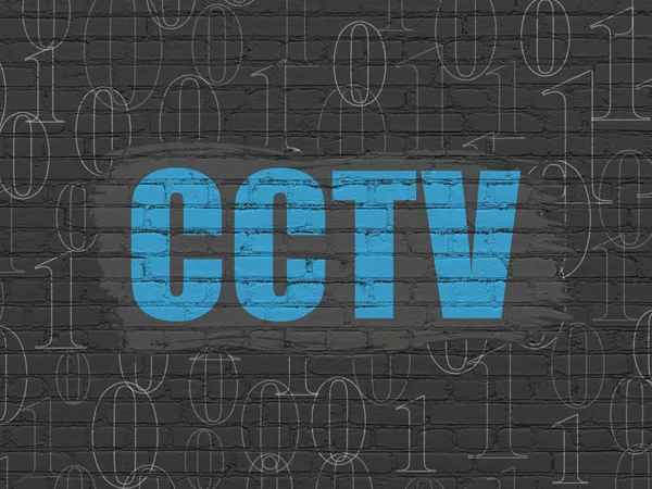 Conceito de privacidade: CCTV no fundo da parede — Fotografia de Stock