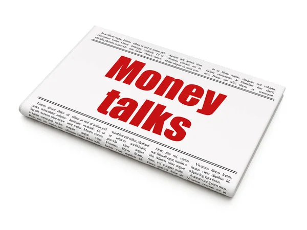 Finance concept: newspaper headline Money Talks — Stock Photo, Image