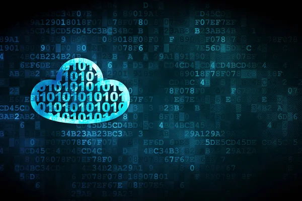 Cloud networking concept: Cloud With Code on digital background — Stock Photo, Image