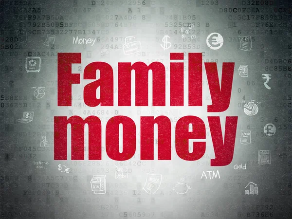 Valuta-konceptet: familjen pengar på Digital Data papper bakgrund — Stockfoto