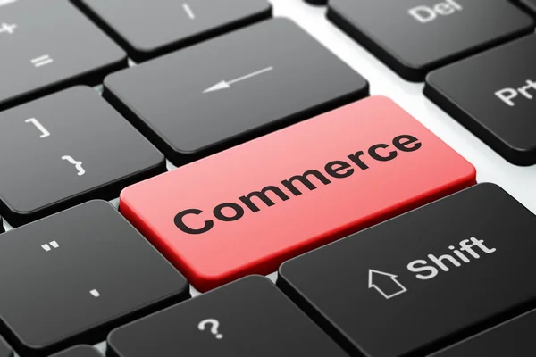 Finance concept: Commerce on computer keyboard background — Stock Photo, Image