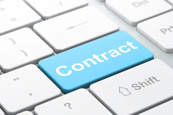 Finance koncept: kontrakt på dator tangentbord bakgrund — Stockfoto