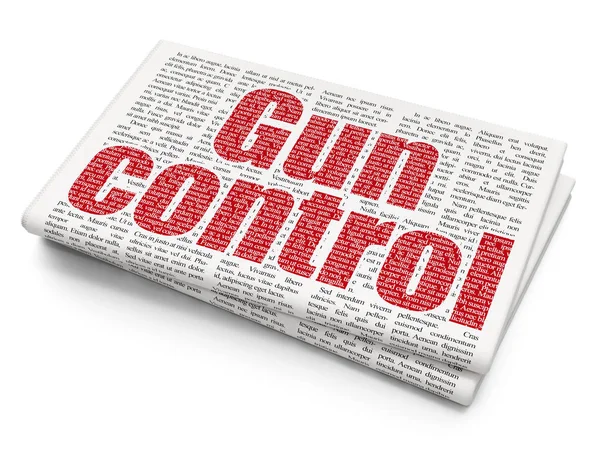 Conceito de segurança: Controle de armas no fundo do jornal — Fotografia de Stock