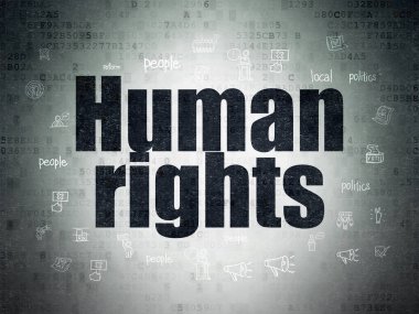 Siyasi kavram: insan hakları dijital veri kağıt arka plan üzerinde