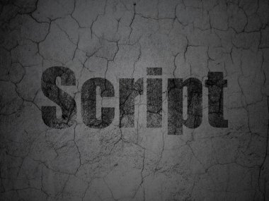 Veritabanı kavramı: grunge duvar arka plan üzerinde Script