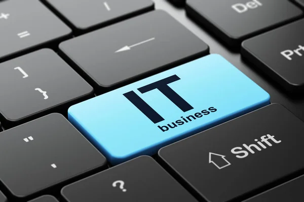 Concepto de negocio: negocio de TI en el fondo del teclado del ordenador —  Fotos de Stock