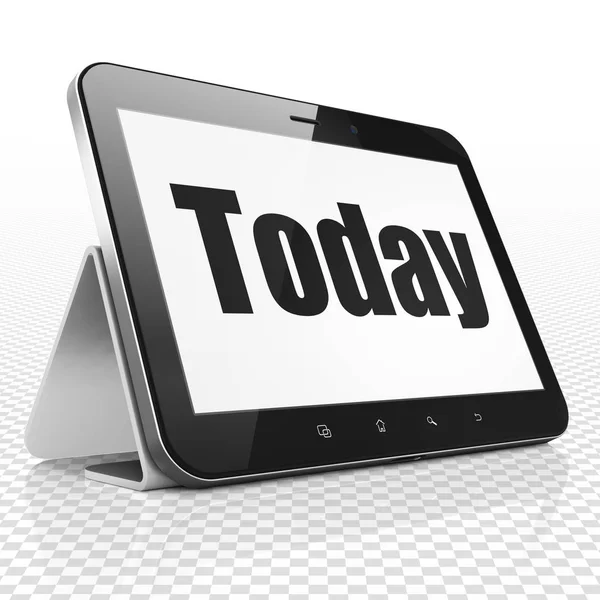 Concepto de línea de tiempo: Tablet Computer con Today en pantalla —  Fotos de Stock