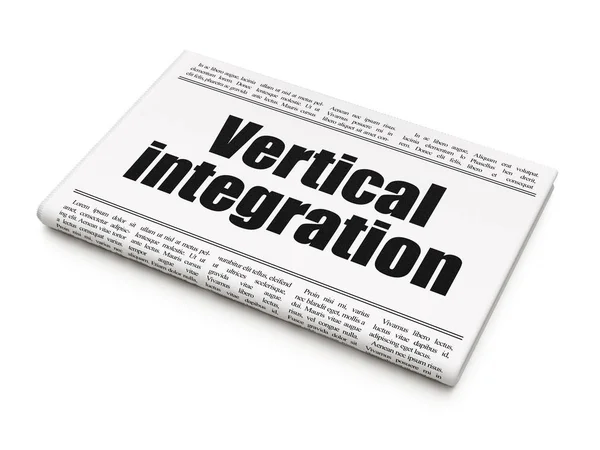 Business concept: newspaper headline Vertical Integration — Stock Photo, Image