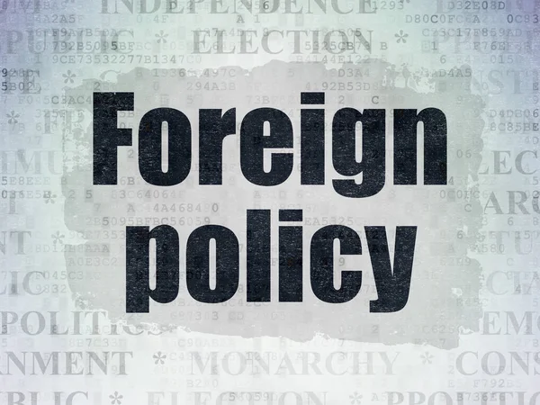 Siyasi kavram: dış politika dijital veri kağıt arka plan üzerinde — Stok fotoğraf
