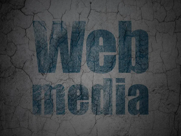 Concepto de desarrollo web: Web Media en fondo de pared grunge — Foto de Stock