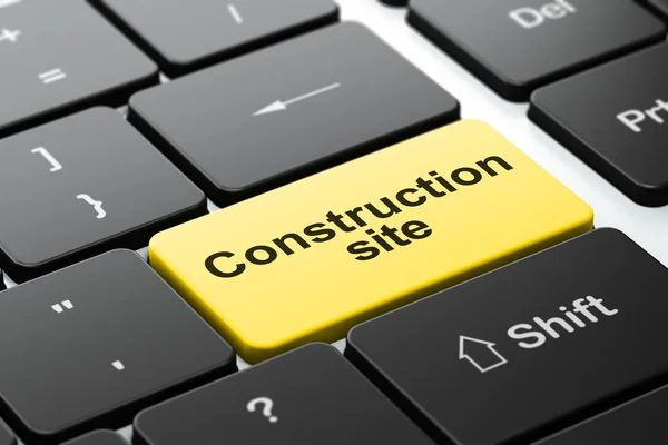 Construction concept: Construction Site on computer keyboard background — Stock Photo, Image