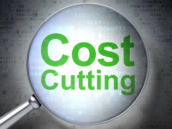 Business concept: Cost Cutting with optical glass