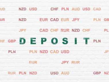 Para birimi kavramı: duvar arka plan mevduat