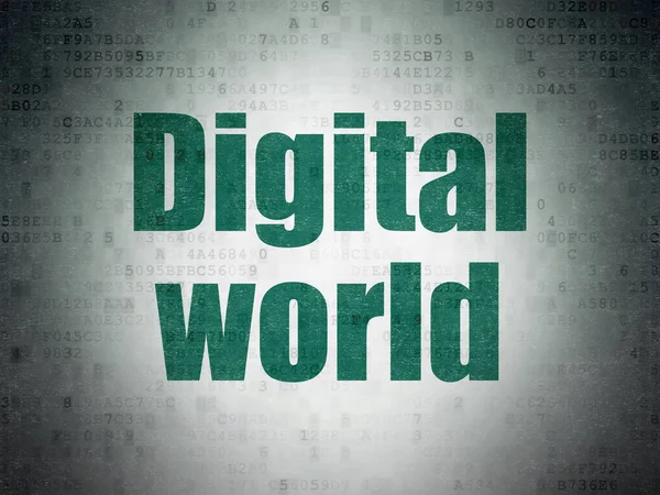 Concept d'information : Monde numérique sur papier numérique — Photo