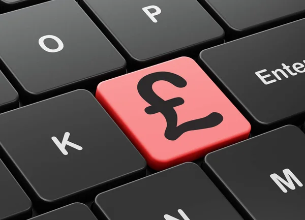 Banking concept: Pound on computer keyboard background — Stock Photo, Image