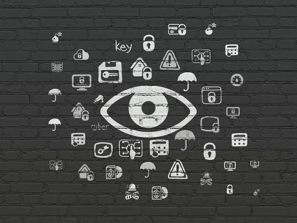 Protection concept: Eye on wall background — Stock Photo, Image