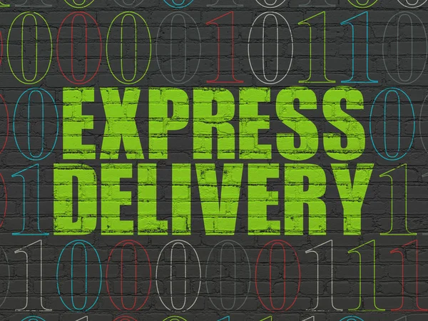 Concetto di finanza: Express Delivery sullo sfondo della parete — Foto Stock