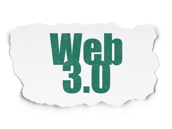 Webdesign-Konzept: Web 3.0 auf zerrissenem Papier — Stockfoto