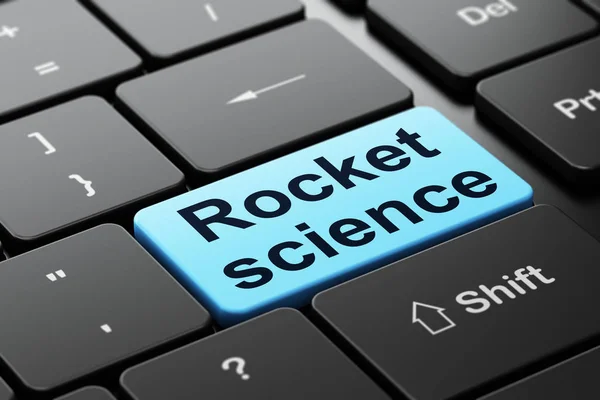 Conceito de ciência: Rocket Science no fundo do teclado do computador — Fotografia de Stock