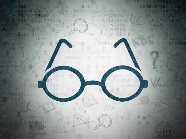 Lärande koncept: glasögon på Digital Data papper bakgrund — Stockfoto