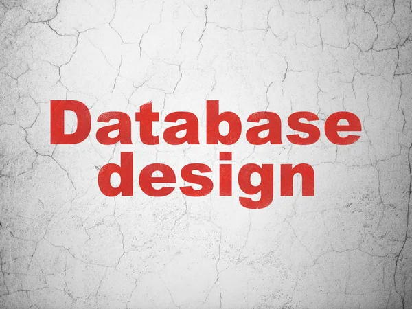 Database concept: Database Design on wall background