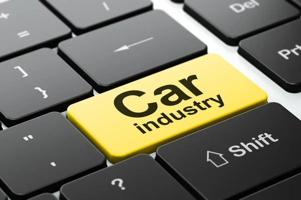 Conceito de fabricação: Indústria automobilística no fundo do teclado do computador — Fotografia de Stock